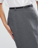 Belted Pencil Skirt